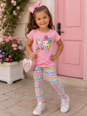 Big Girl Outfit Set JoJo Siwa Tee Leggings 10/12 New With Tags